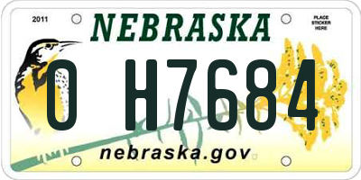 NE license plate 0H7684