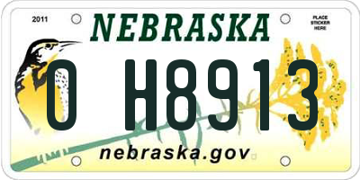 NE license plate 0H8913