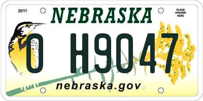 NE license plate 0H9047