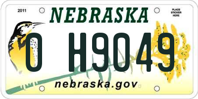 NE license plate 0H9049