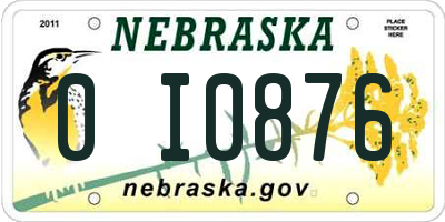 NE license plate 0I0876