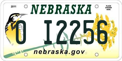NE license plate 0I2256