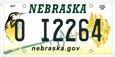 NE license plate 0I2264