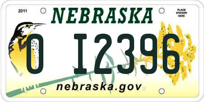 NE license plate 0I2396