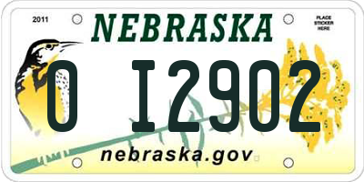 NE license plate 0I2902