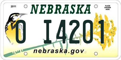 NE license plate 0I4201