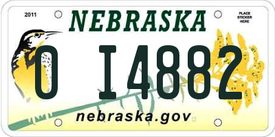 NE license plate 0I4882