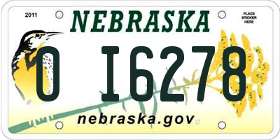 NE license plate 0I6278