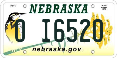 NE license plate 0I6520