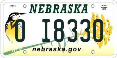 NE license plate 0I8330