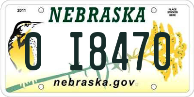 NE license plate 0I8470