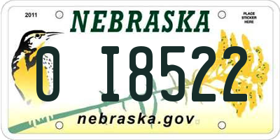 NE license plate 0I8522