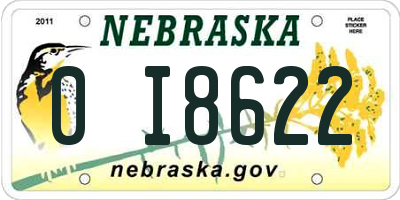 NE license plate 0I8622