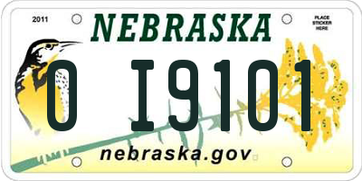 NE license plate 0I9101