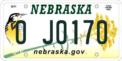 NE license plate 0J0170