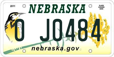 NE license plate 0J0484