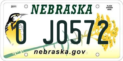 NE license plate 0J0572