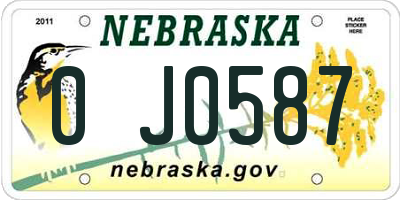 NE license plate 0J0587