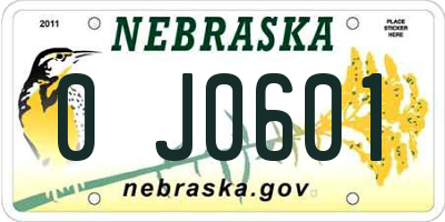 NE license plate 0J0601