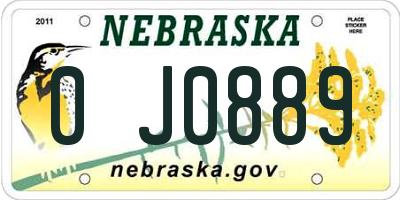 NE license plate 0J0889