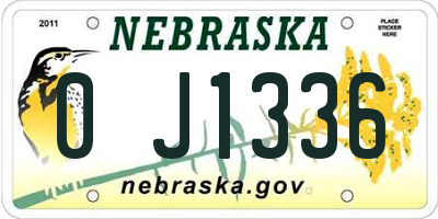 NE license plate 0J1336