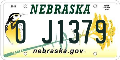 NE license plate 0J1379