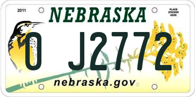 NE license plate 0J2772