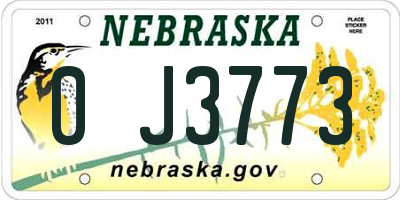 NE license plate 0J3773