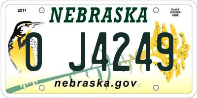 NE license plate 0J4249
