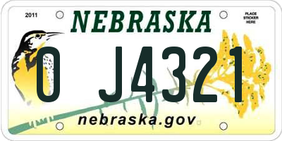 NE license plate 0J4321