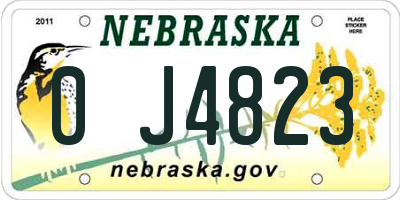NE license plate 0J4823