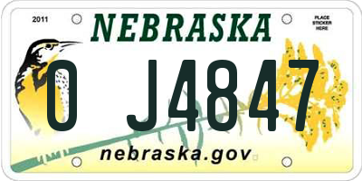 NE license plate 0J4847