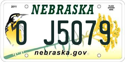 NE license plate 0J5079