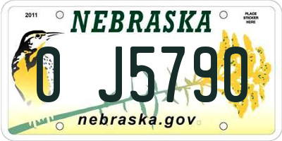 NE license plate 0J5790