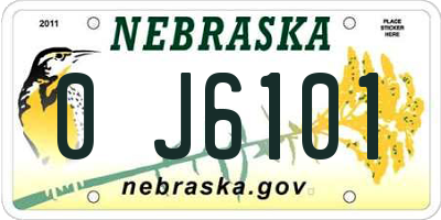 NE license plate 0J6101