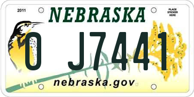 NE license plate 0J7441