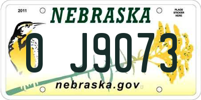 NE license plate 0J9073