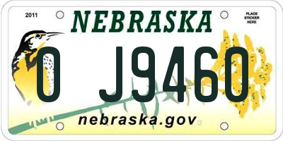 NE license plate 0J9460
