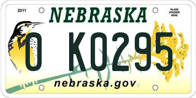 NE license plate 0K0295