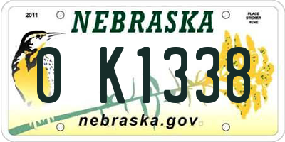 NE license plate 0K1338