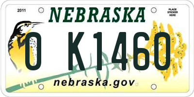 NE license plate 0K1460