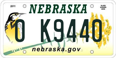 NE license plate 0K9440