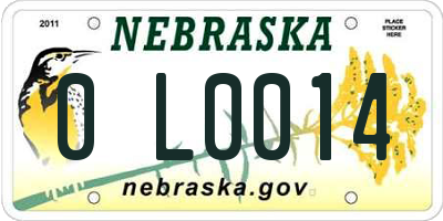 NE license plate 0L0014
