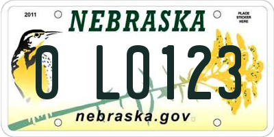 NE license plate 0L0123