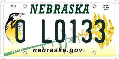 NE license plate 0L0133
