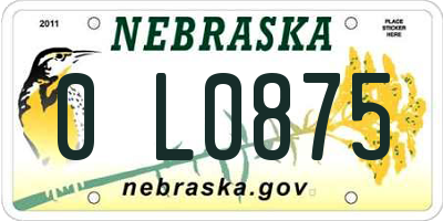 NE license plate 0L0875