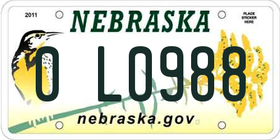 NE license plate 0L0988