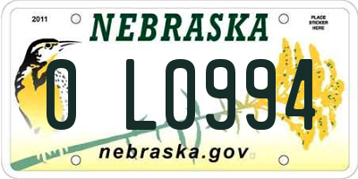 NE license plate 0L0994