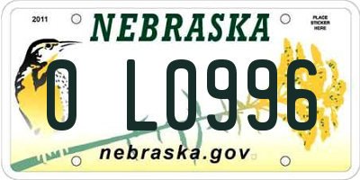 NE license plate 0L0996