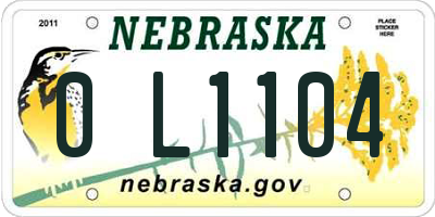 NE license plate 0L1104